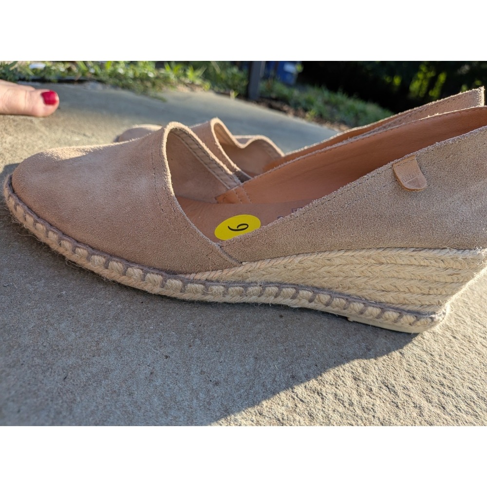 Verbenas Nude Suede Espadrille Wedge Flats Womens Size 9 Made In Spain